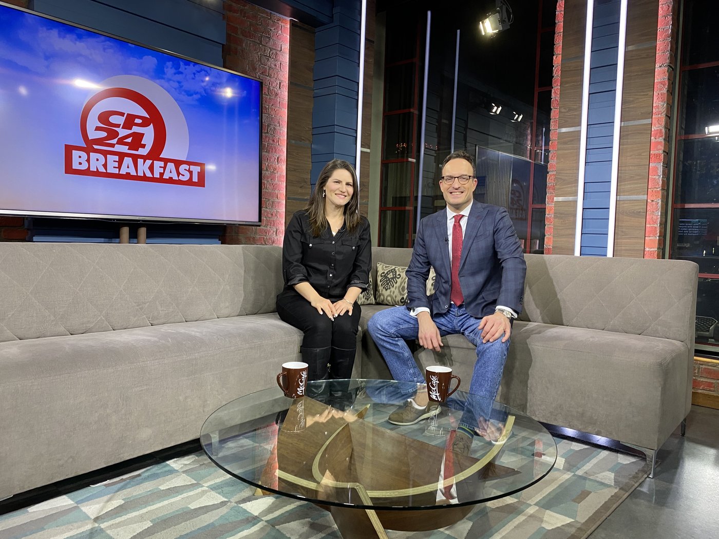 Leah on the CP24 Breakfast set with the morning host