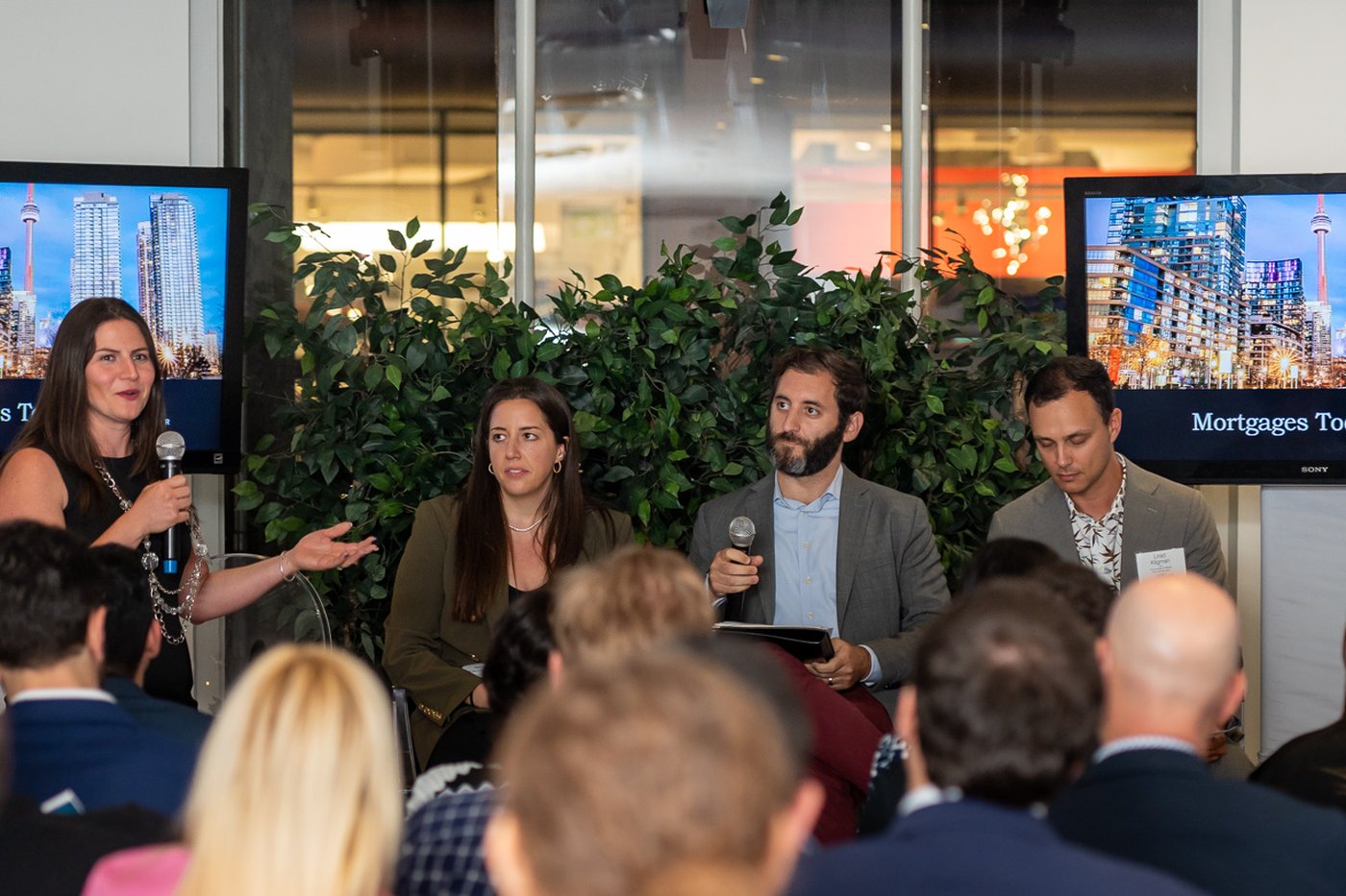 Leah speaking on an industry panel during a CMP keynote event